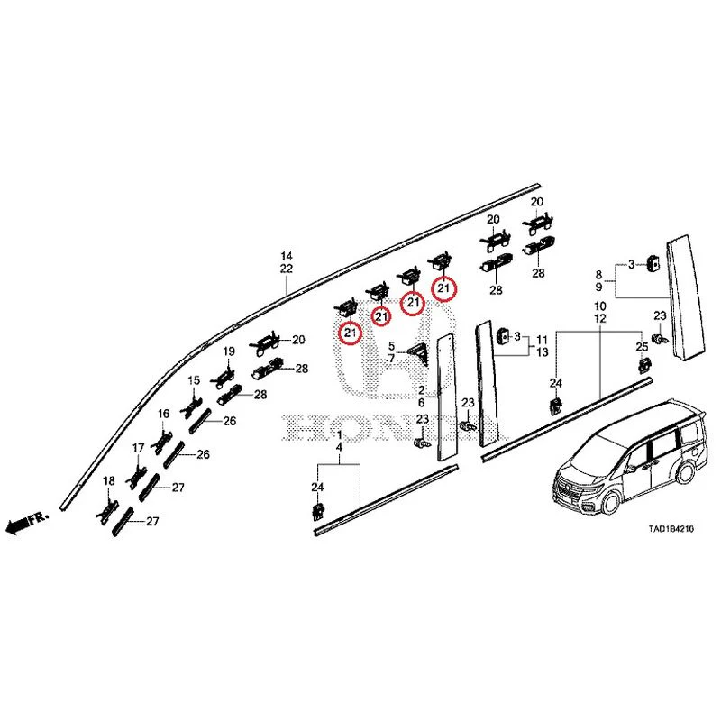 [NEW] JDM HONDA STEP WGN SPADA RP5 2020 Molding GENUINE OEM - Image 22