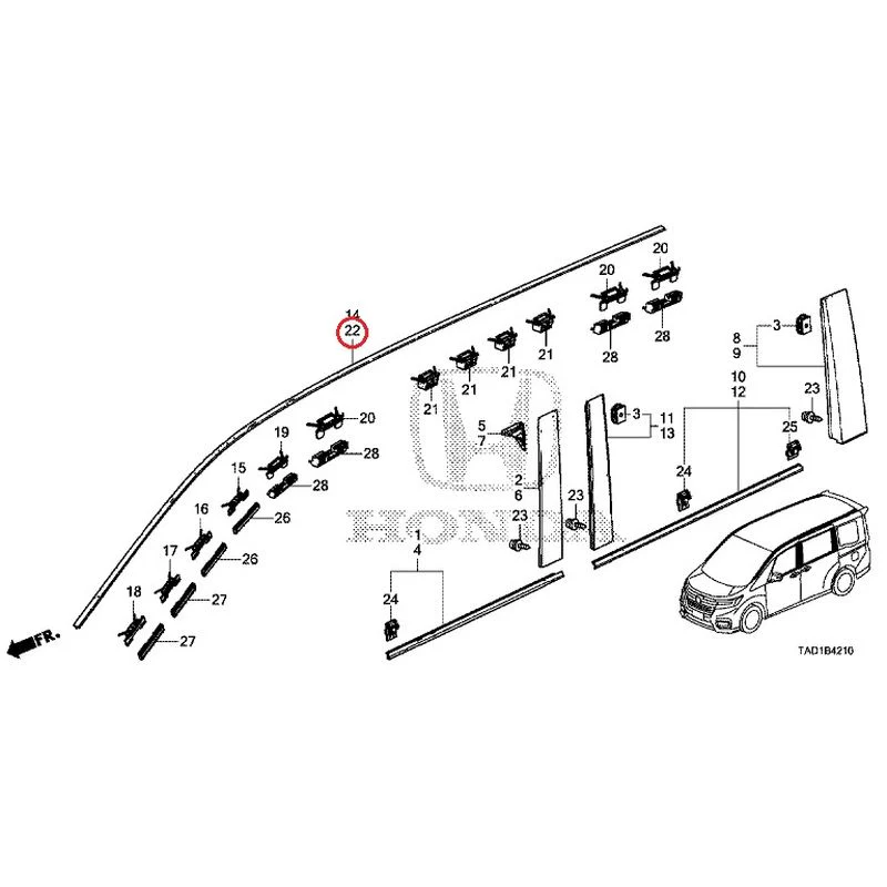 [NEW] JDM HONDA STEP WGN SPADA RP5 2020 Molding GENUINE OEM - Image 23