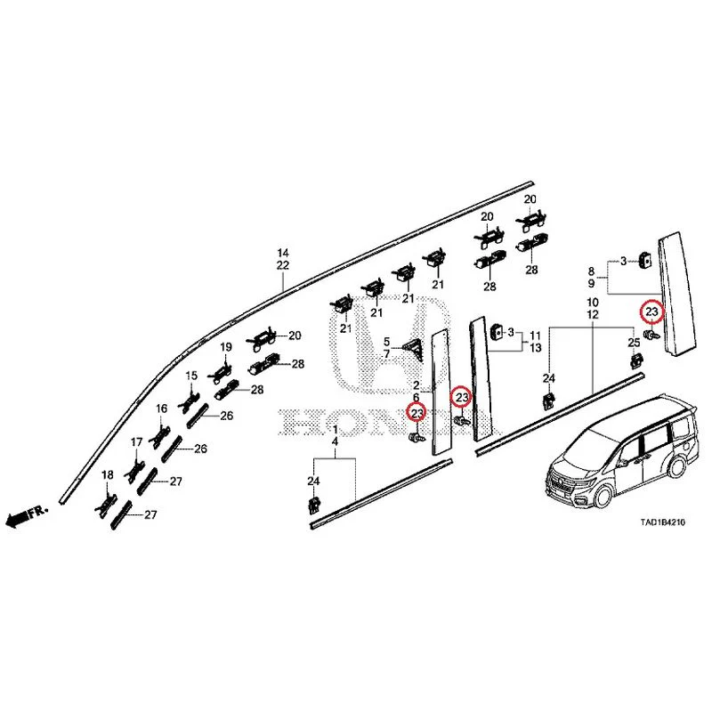 [NEW] JDM HONDA STEP WGN SPADA RP5 2020 Molding GENUINE OEM - Image 24