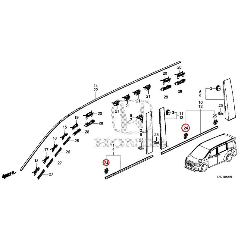 [NEW] JDM HONDA STEP WGN SPADA RP5 2020 Molding GENUINE OEM - Image 25