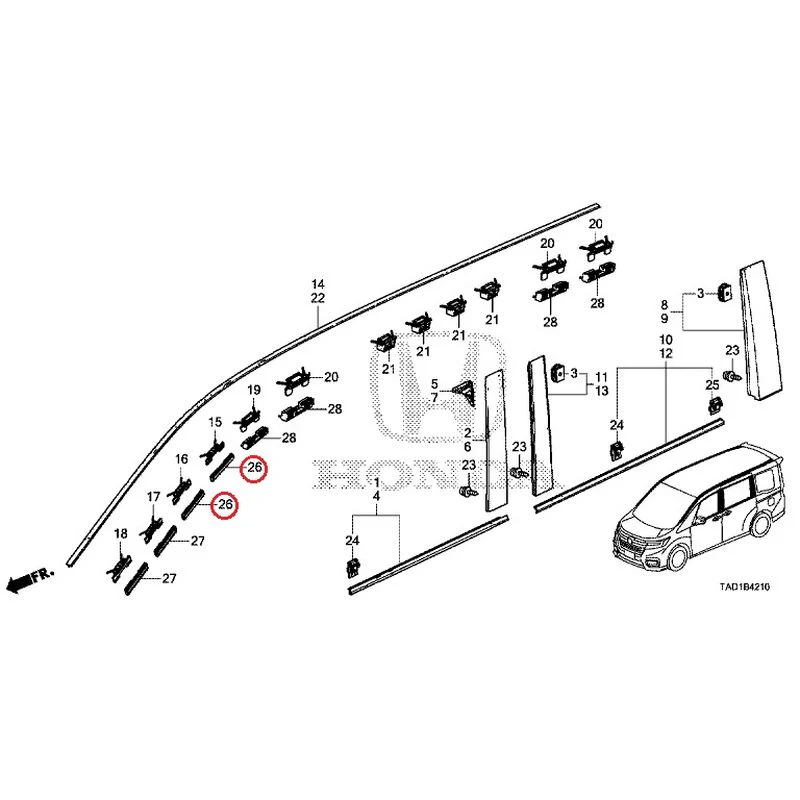 [NEW] JDM HONDA STEP WGN SPADA RP5 2020 Molding GENUINE OEM - Image 27