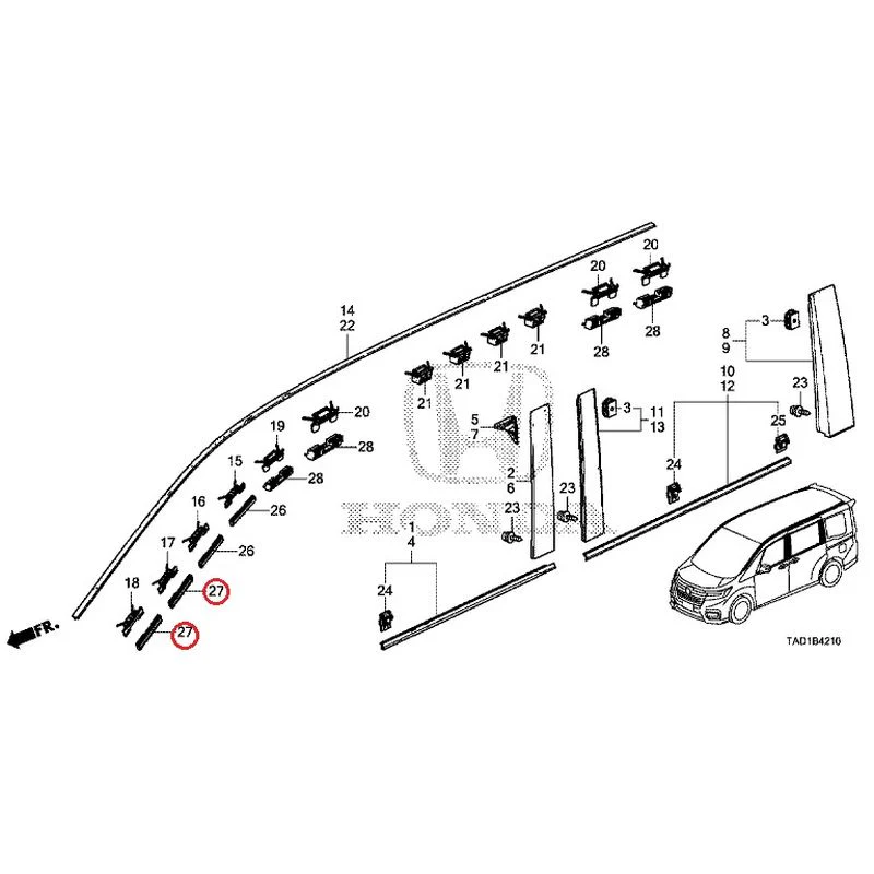 [NEW] JDM HONDA STEP WGN SPADA RP5 2020 Molding GENUINE OEM - Image 28