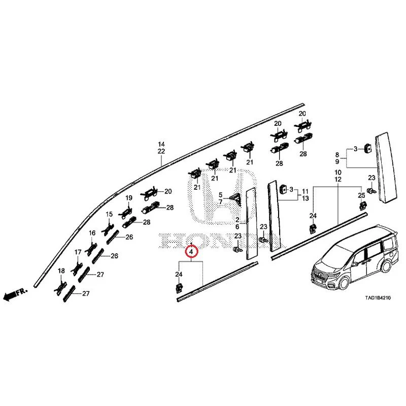 [NEW] JDM HONDA STEP WGN SPADA RP5 2020 Molding GENUINE OEM - Image 5