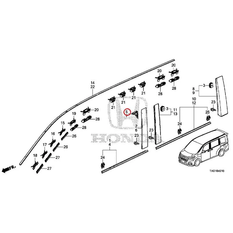 [NEW] JDM HONDA STEP WGN SPADA RP5 2020 Molding GENUINE OEM - Image 6