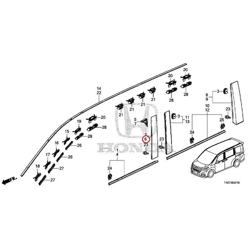 [NEW] JDM HONDA STEP WGN SPADA RP5 2020 Molding GENUINE OEM - Image 7