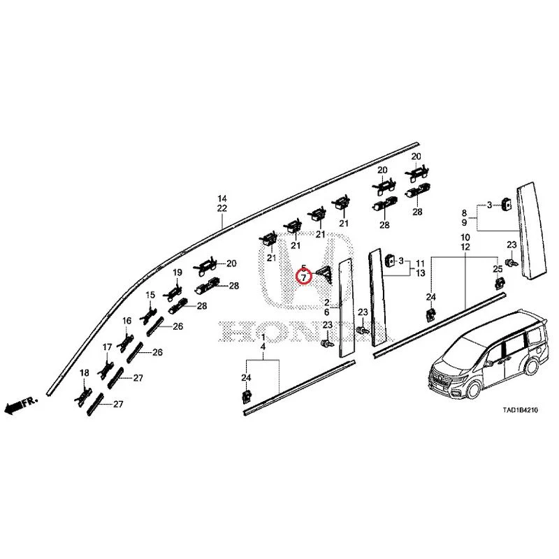 [NEW] JDM HONDA STEP WGN SPADA RP5 2020 Molding GENUINE OEM - Image 8