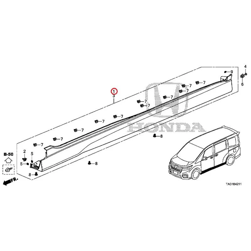 [NEW] JDM HONDA STEP WGN SPADA RP5 2020 Side Sill Garnish GENUINE OEM - Image 7