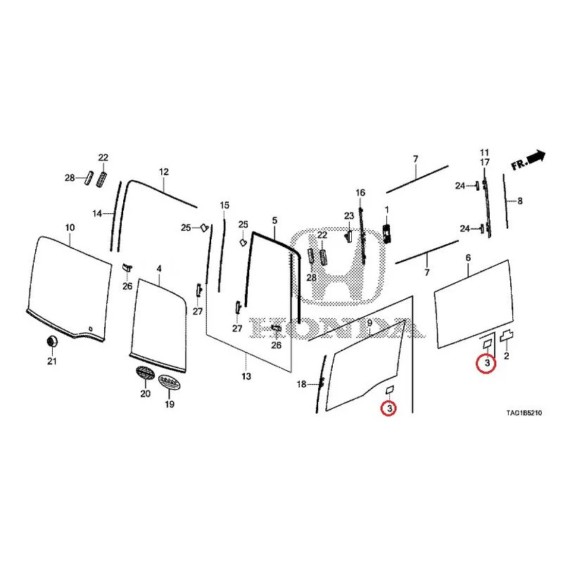[NEW] JDM HONDA STEP WGN SPADA RP5 2020 Rear Windshield Glass/Quarter Glass (1) GENUINE OEM - Image 3