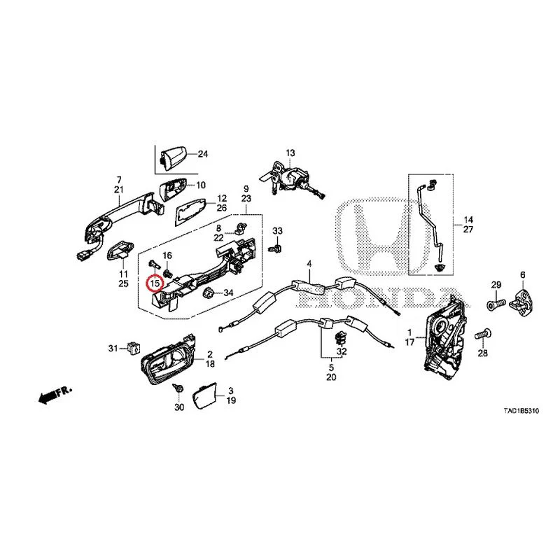 [NEW] JDM HONDA STEP WGN SPADA RP5 2020 Front Door Locks/Outer Handles GENUINE OEM - Image 16