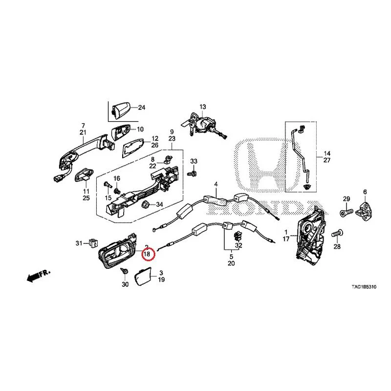 [NEW] JDM HONDA STEP WGN SPADA RP5 2020 Front Door Locks/Outer Handles GENUINE OEM - Image 19