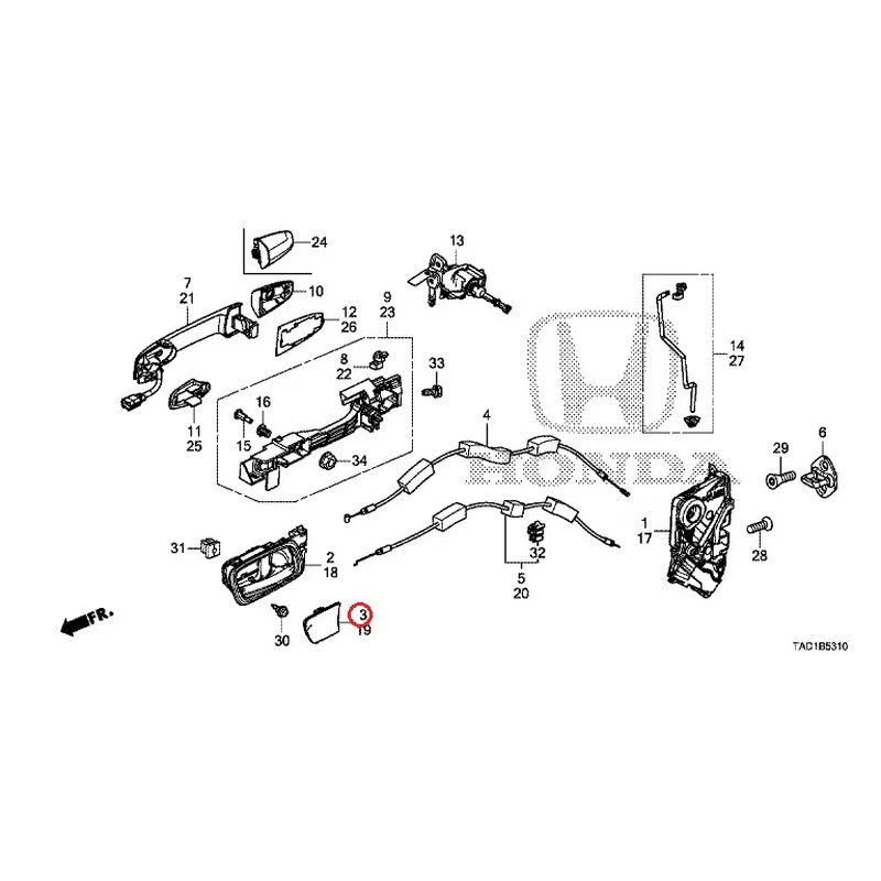 [NEW] JDM HONDA STEP WGN SPADA RP5 2020 Front Door Locks/Outer Handles GENUINE OEM - Image 4