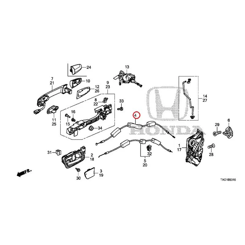 [NEW] JDM HONDA STEP WGN SPADA RP5 2020 Front Door Locks/Outer Handles GENUINE OEM - Image 5