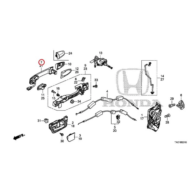 [NEW] JDM HONDA STEP WGN SPADA RP5 2020 Front Door Locks/Outer Handles GENUINE OEM - Image 8