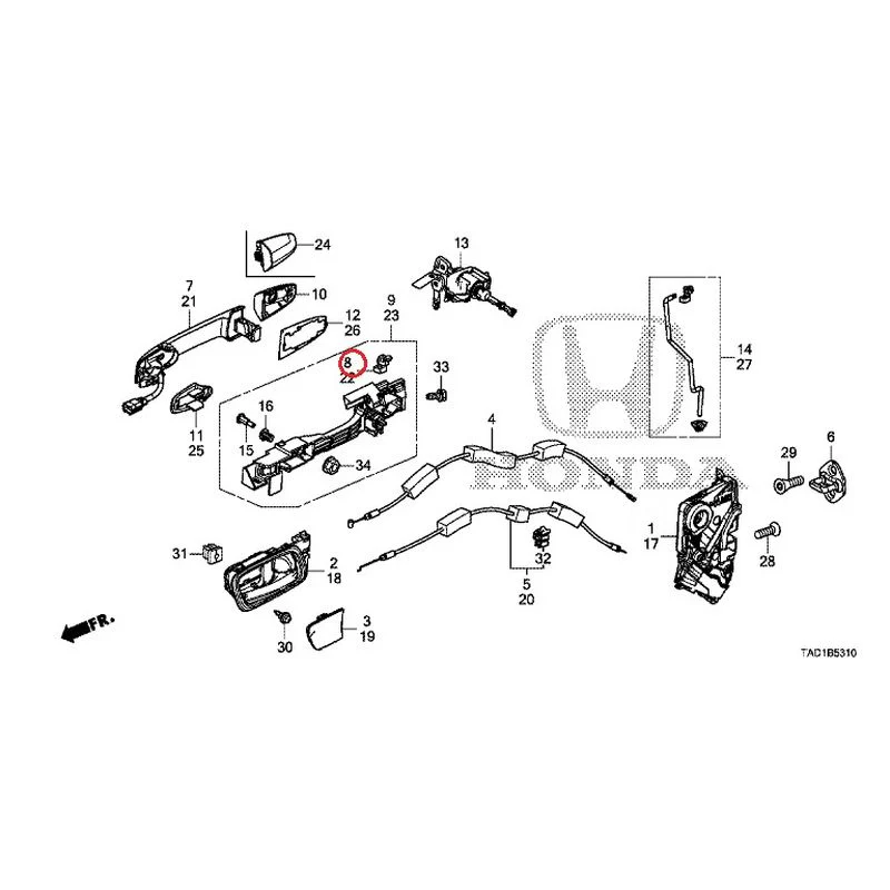 [NEW] JDM HONDA STEP WGN SPADA RP5 2020 Front Door Locks/Outer Handles GENUINE OEM - Image 9