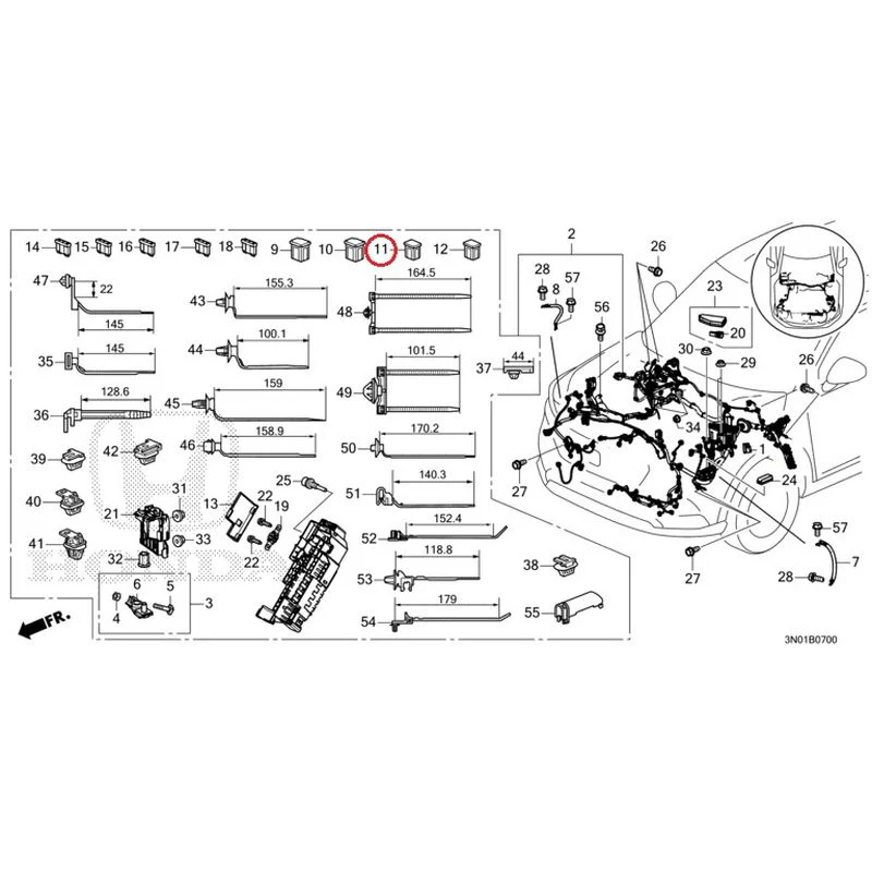 [NEW] JDM HONDA VEZEL e:HEV RV5 2021 Wiring Harness (1) GENUINE OEM - Image 13