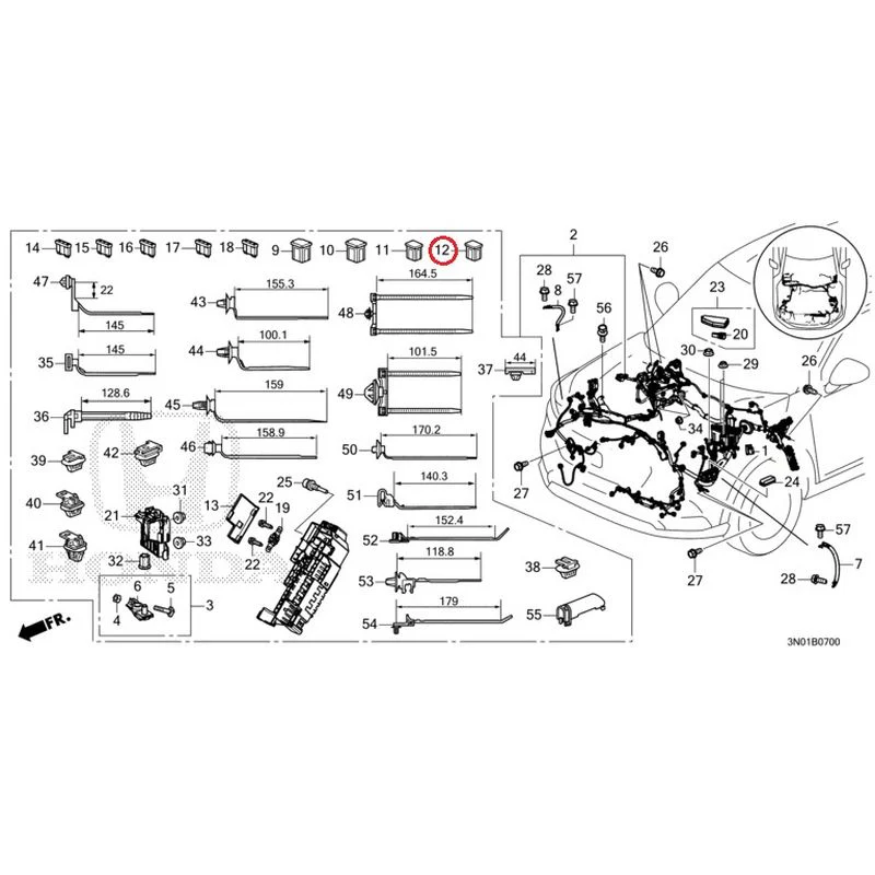 [NEW] JDM HONDA VEZEL e:HEV RV5 2021 Wiring Harness (1) GENUINE OEM - Image 14