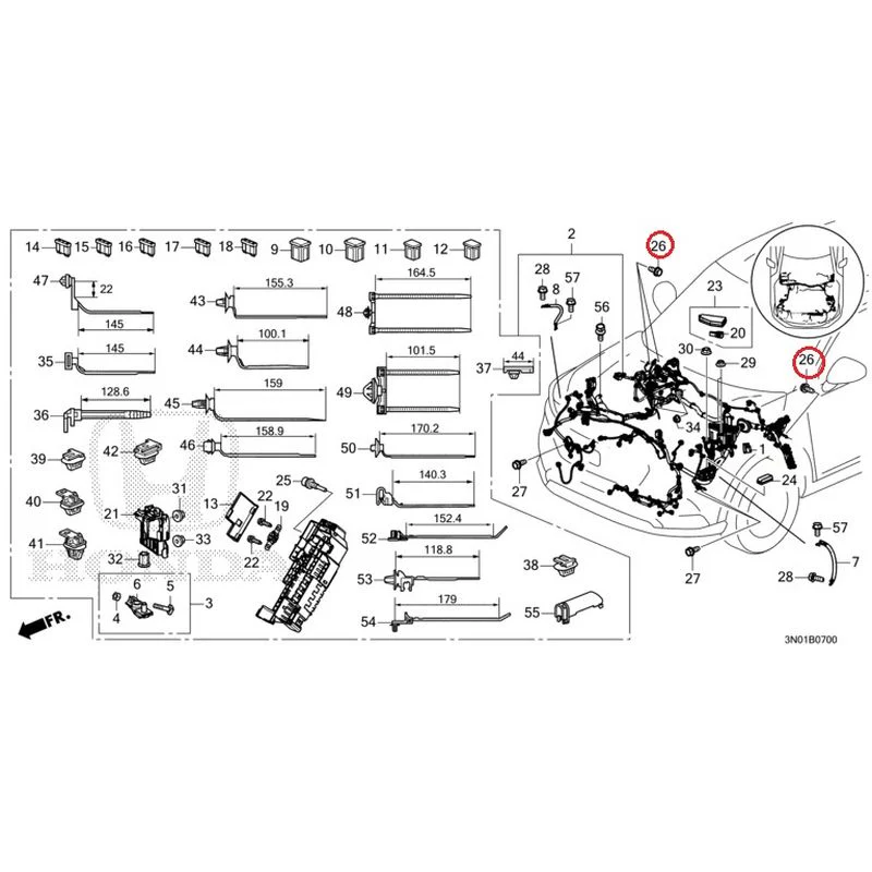 [NEW] JDM HONDA VEZEL e:HEV RV5 2021 Wiring Harness (1) GENUINE OEM - Image 28
