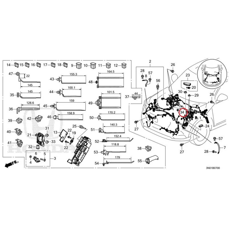 [NEW] JDM HONDA VEZEL e:HEV RV5 2021 Wiring Harness (1) GENUINE OEM - Image 36