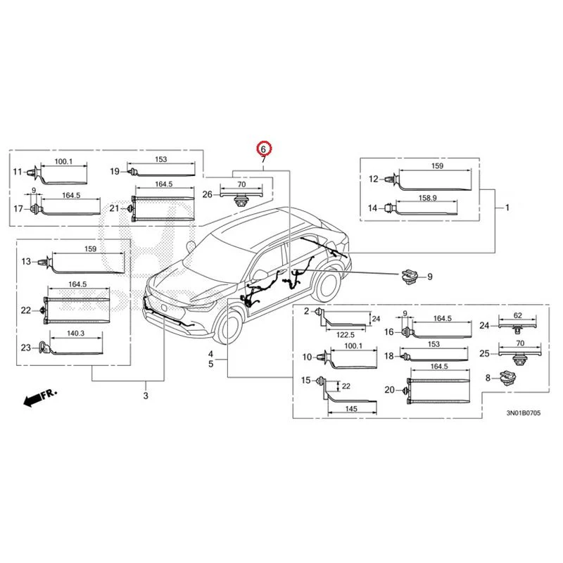 [NEW] JDM HONDA VEZEL e:HEV RV5 2021 Wire Harnesses (6) GENUINE OEM - Image 11