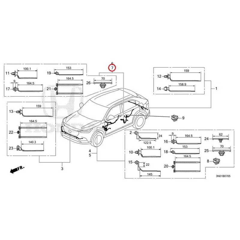 [NEW] JDM HONDA VEZEL e:HEV RV5 2021 Wire Harnesses (6) GENUINE OEM - Image 13