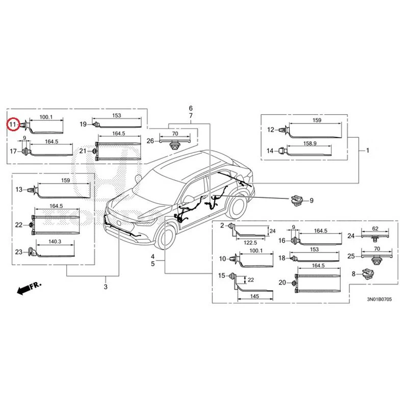 [NEW] JDM HONDA VEZEL e:HEV RV5 2021 Wire Harnesses (6) GENUINE OEM - Image 16