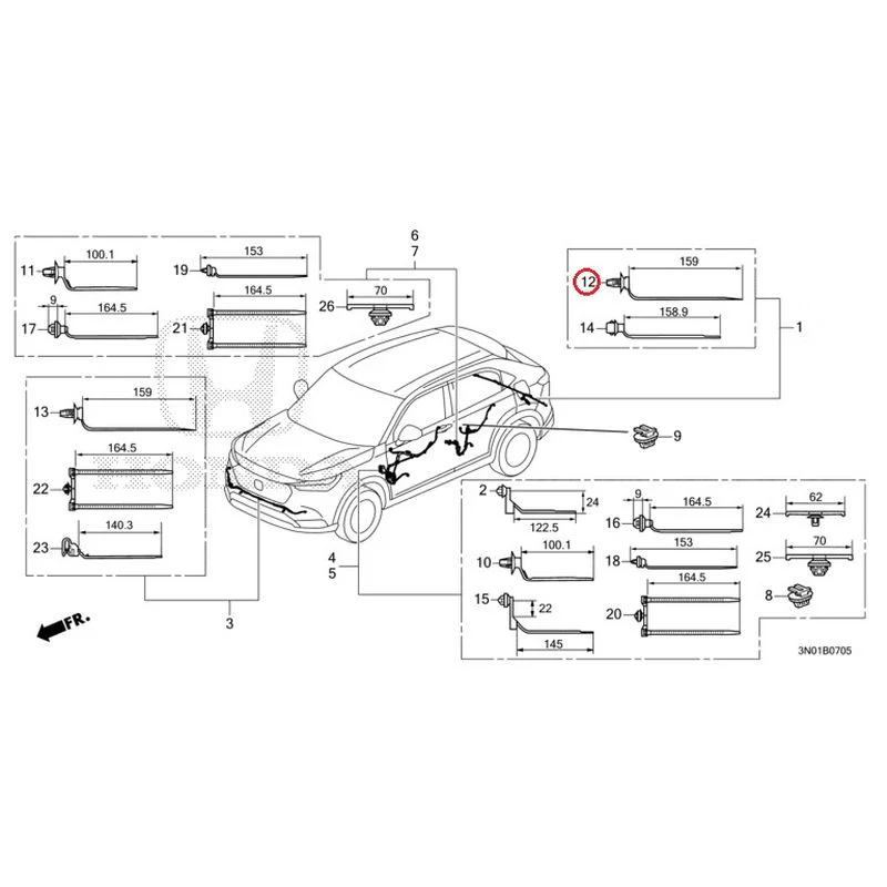 [NEW] JDM HONDA VEZEL e:HEV RV5 2021 Wire Harnesses (6) GENUINE OEM - Image 17