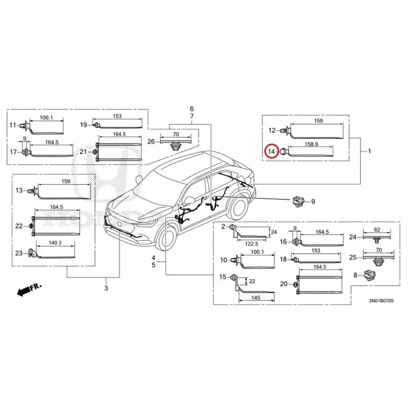 [NEW] JDM HONDA VEZEL e:HEV RV5 2021 Wire Harnesses (6) GENUINE OEM - Image 19