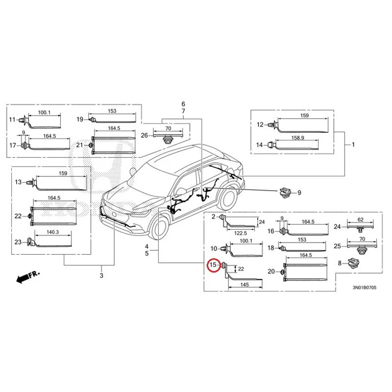 [NEW] JDM HONDA VEZEL e:HEV RV5 2021 Wire Harnesses (6) GENUINE OEM - Image 20