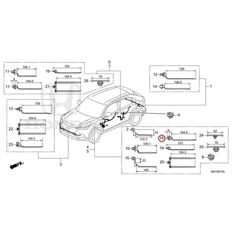 [NEW] JDM HONDA VEZEL e:HEV RV5 2021 Wire Harnesses (6) GENUINE OEM - Image 21