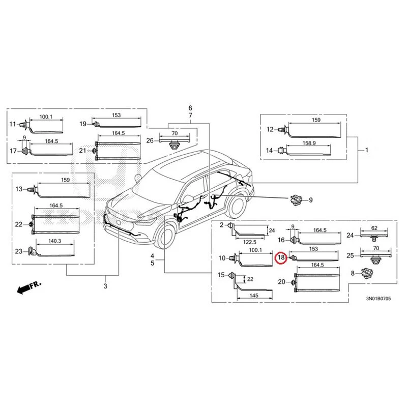 [NEW] JDM HONDA VEZEL e:HEV RV5 2021 Wire Harnesses (6) GENUINE OEM - Image 23