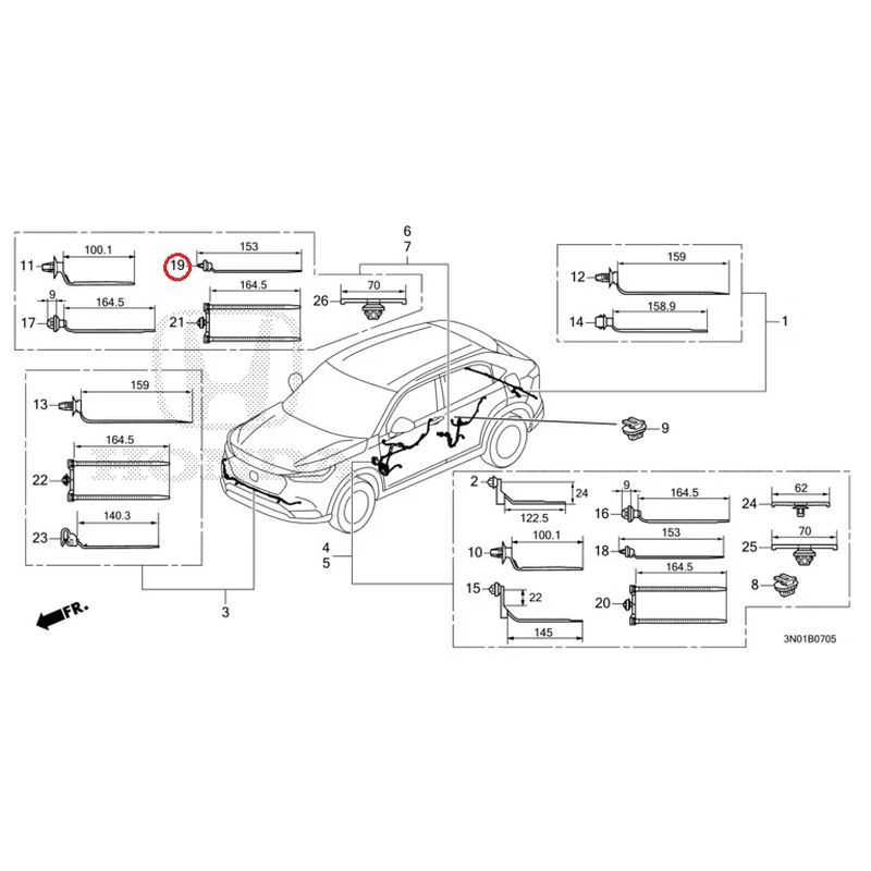 [NEW] JDM HONDA VEZEL e:HEV RV5 2021 Wire Harnesses (6) GENUINE OEM - Image 24