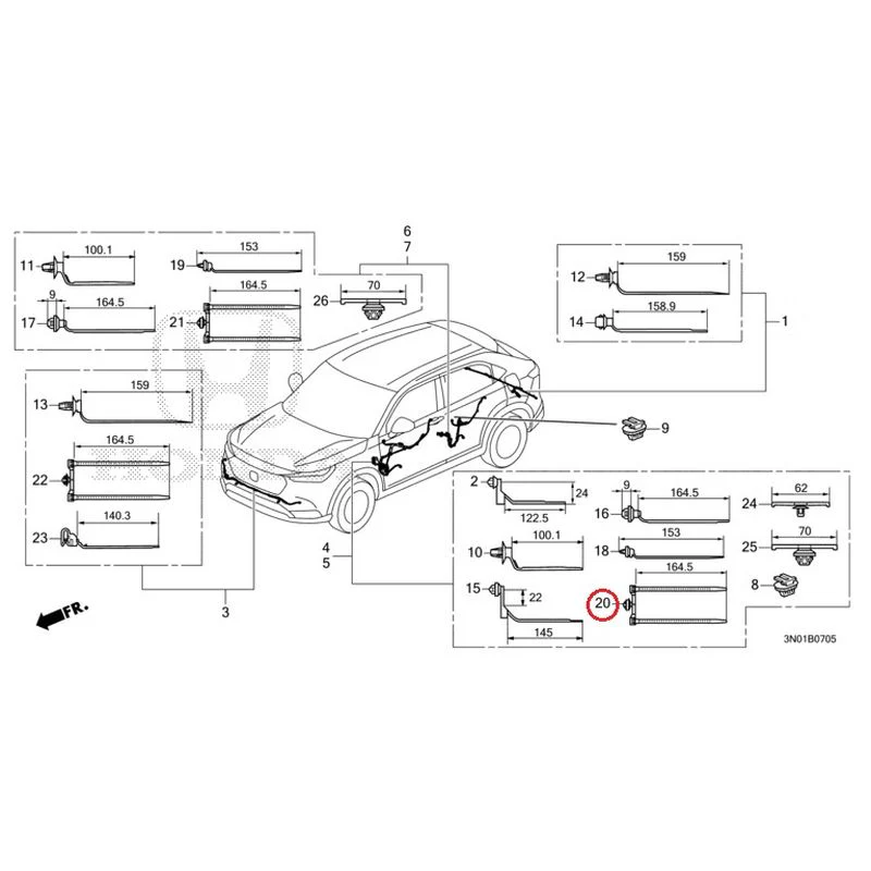 [NEW] JDM HONDA VEZEL e:HEV RV5 2021 Wire Harnesses (6) GENUINE OEM - Image 25