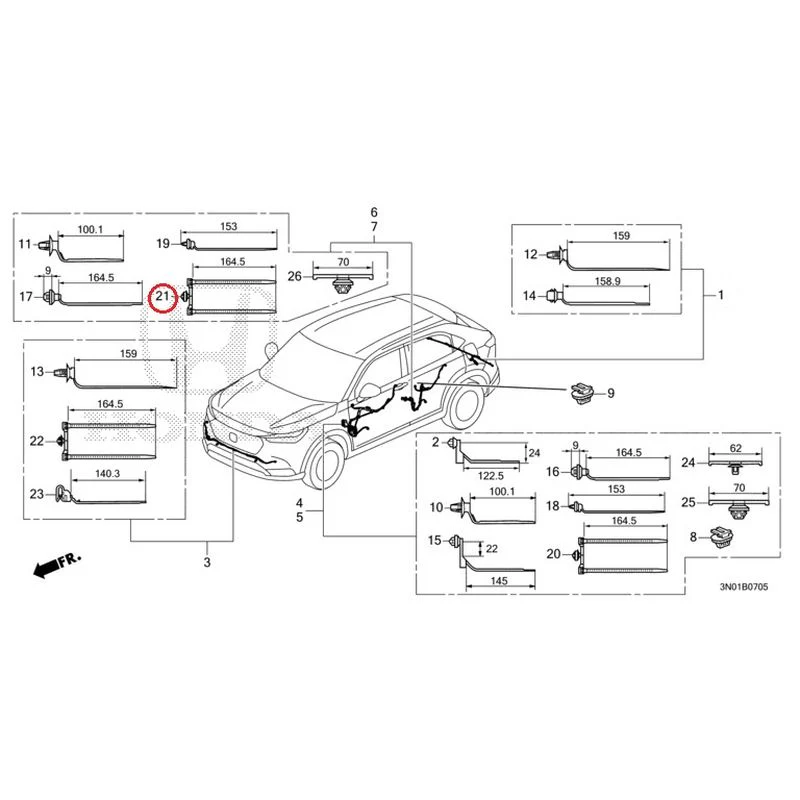 [NEW] JDM HONDA VEZEL e:HEV RV5 2021 Wire Harnesses (6) GENUINE OEM - Image 26