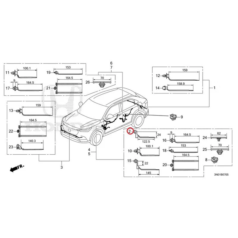 [NEW] JDM HONDA VEZEL e:HEV RV5 2021 Wire Harnesses (6) GENUINE OEM - Image 3