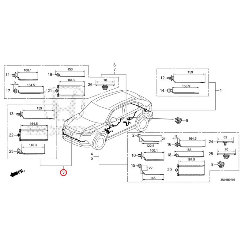 [NEW] JDM HONDA VEZEL e:HEV RV5 2021 Wire Harnesses (6) GENUINE OEM - Image 5