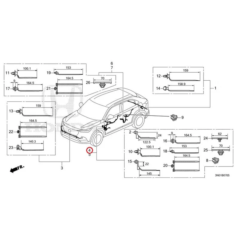[NEW] JDM HONDA VEZEL e:HEV RV5 2021 Wire Harnesses (6) GENUINE OEM - Image 7