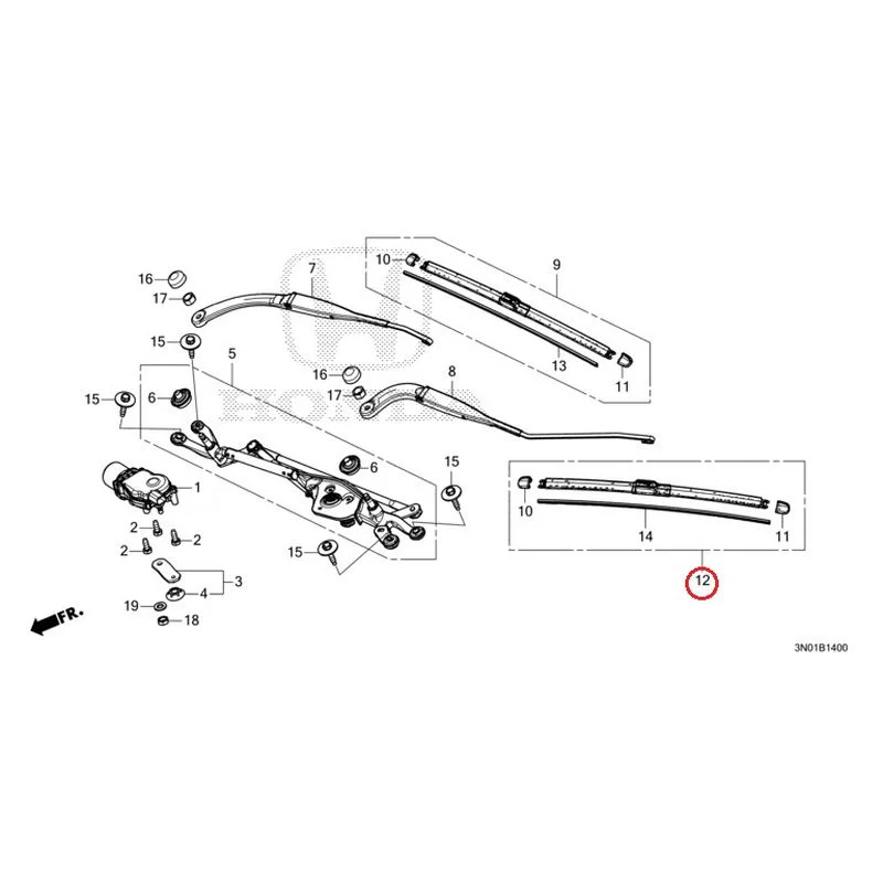 [NEW] JDM HONDA VEZEL e:HEV RV5 2021 Front Windshield Wiper GENUINE OEM - Image 13