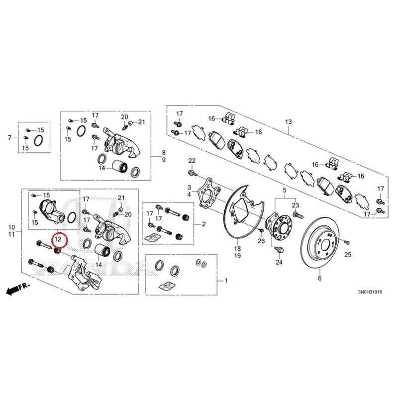 [NEW] JDM HONDA VEZEL e:HEV RV5 2021 Rear Brake (2WD) GENUINE OEM - Image 13