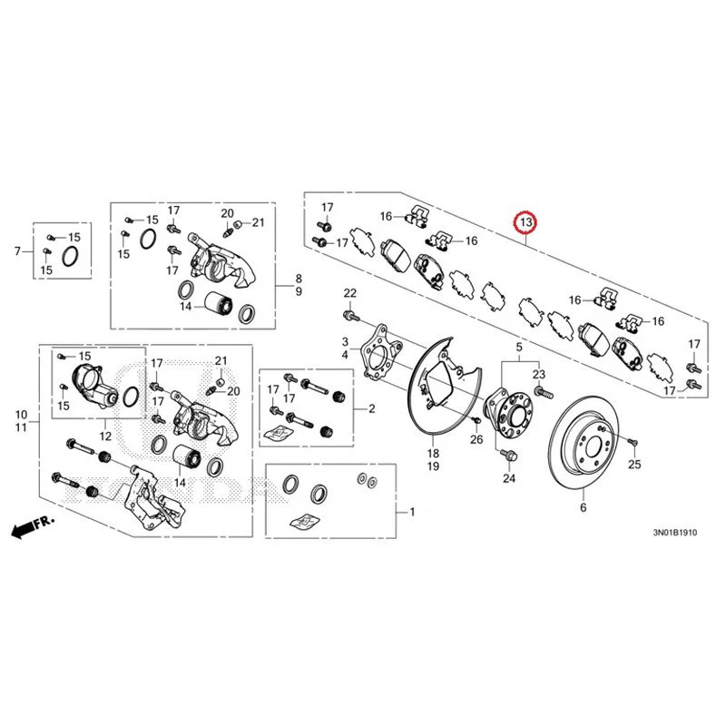 [NEW] JDM HONDA VEZEL e:HEV RV5 2021 Rear Brake (2WD) GENUINE OEM - Image 15