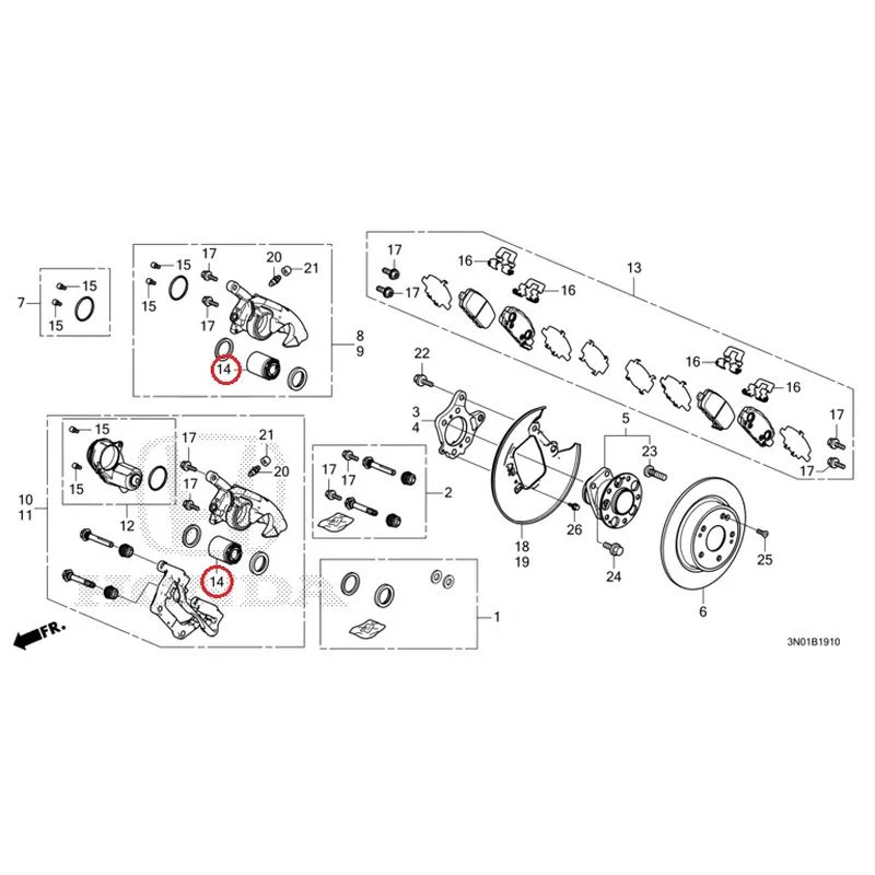 [NEW] JDM HONDA VEZEL e:HEV RV5 2021 Rear Brake (2WD) GENUINE OEM - Image 16