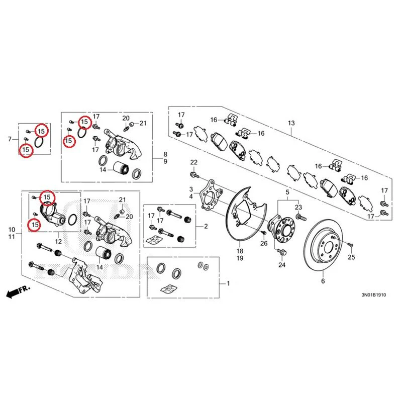 [NEW] JDM HONDA VEZEL e:HEV RV5 2021 Rear Brake (2WD) GENUINE OEM - Image 17