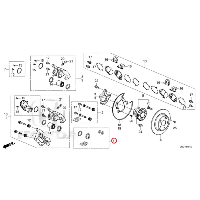 [NEW] JDM HONDA VEZEL e:HEV RV5 2021 Rear Brake (2WD) GENUINE OEM - Image 2