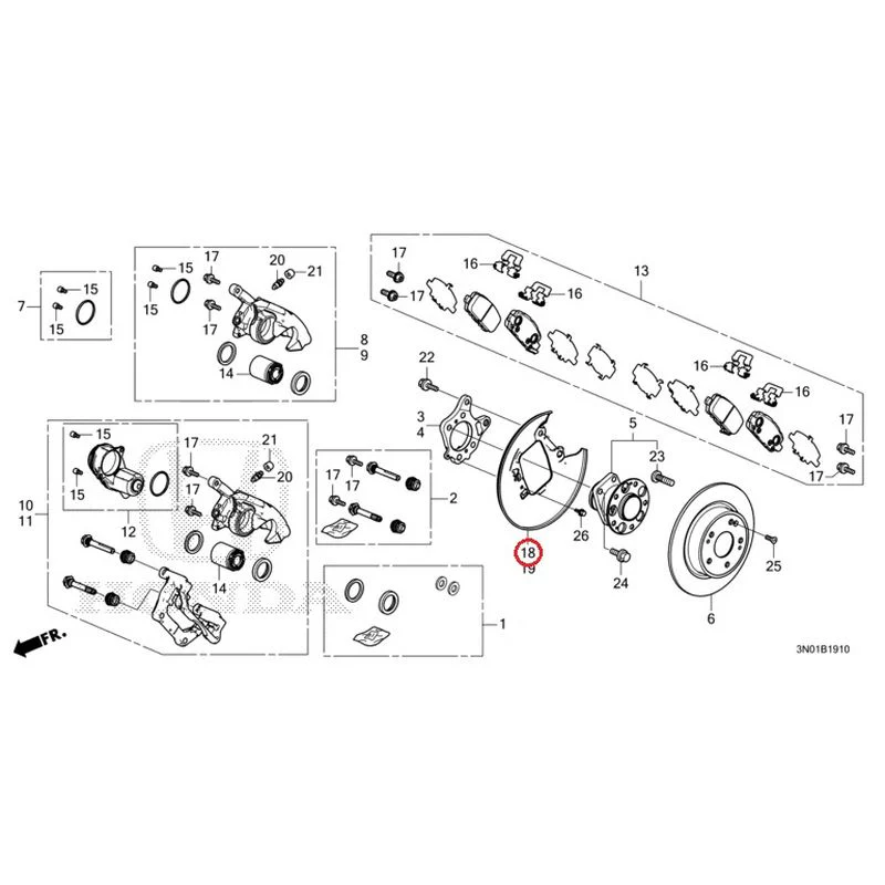 [NEW] JDM HONDA VEZEL e:HEV RV5 2021 Rear Brake (2WD) GENUINE OEM - Image 20