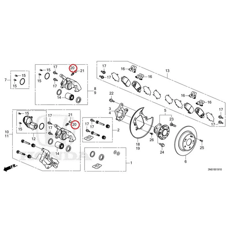 [NEW] JDM HONDA VEZEL e:HEV RV5 2021 Rear Brake (2WD) GENUINE OEM - Image 22