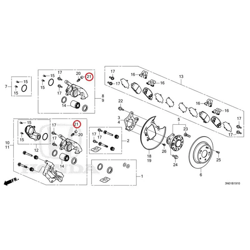 [NEW] JDM HONDA VEZEL e:HEV RV5 2021 Rear Brake (2WD) GENUINE OEM - Image 23