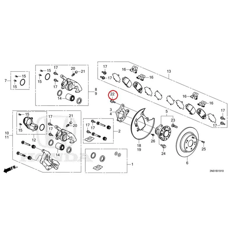 [NEW] JDM HONDA VEZEL e:HEV RV5 2021 Rear Brake (2WD) GENUINE OEM - Image 24