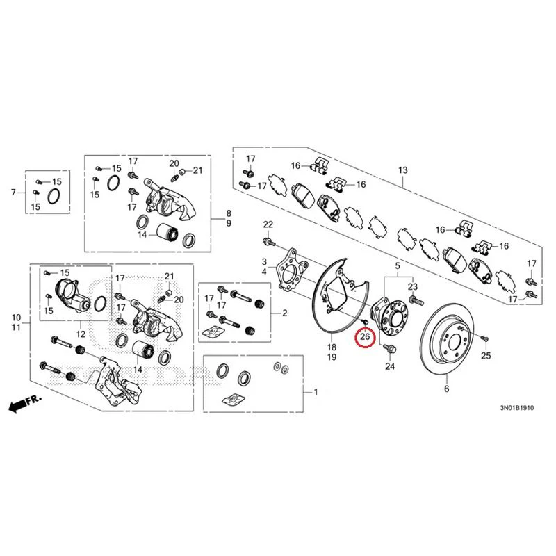 [NEW] JDM HONDA VEZEL e:HEV RV5 2021 Rear Brake (2WD) GENUINE OEM - Image 31