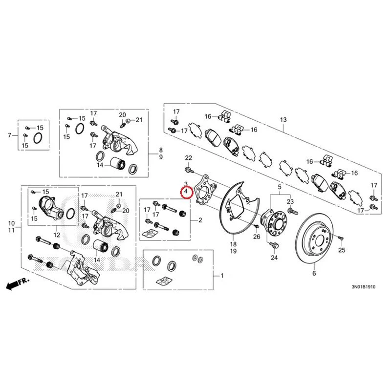 [NEW] JDM HONDA VEZEL e:HEV RV5 2021 Rear Brake (2WD) GENUINE OEM - Image 5