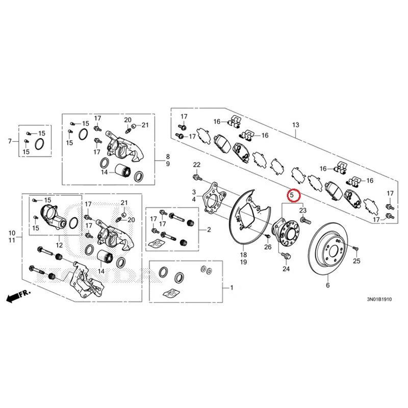 [NEW] JDM HONDA VEZEL e:HEV RV5 2021 Rear Brake (2WD) GENUINE OEM - Image 6