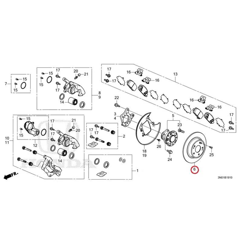 [NEW] JDM HONDA VEZEL e:HEV RV5 2021 Rear Brake (2WD) GENUINE OEM - Image 7